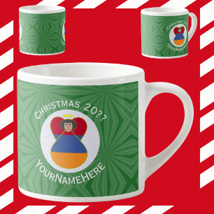 Tasse Expresso Drapeau de Noël de l'ange arménien personnalisé
