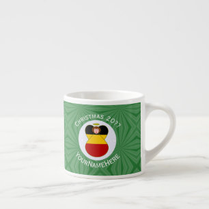 Tasse Expresso Drapeau de Noël personnalisé à l'ange allemand