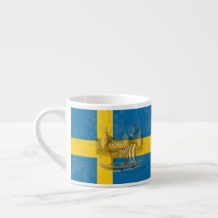 Tasse Expresso Drapeau et symboles de la Suède ID159