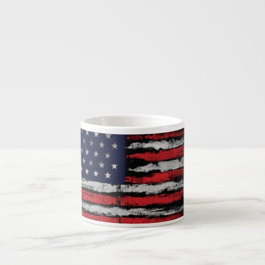 Tasse Expresso Drapeau Grunge U.S.A (Devant)