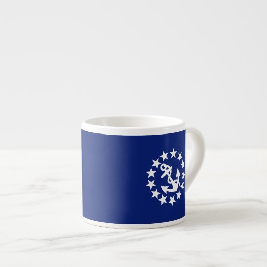 Tasse Expresso Drapeau Nautique Américain Décor bleu marine (Devant droit)