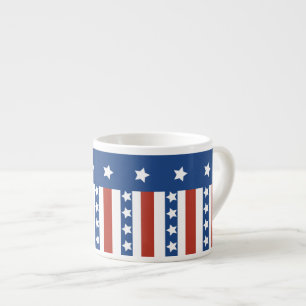 Tasse Expresso Drapeau patriotique de liberté de rayures