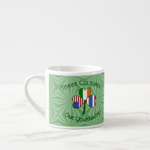 Tasse Expresso Drapeau personnalisé Shamrock Américain Irlandais 
