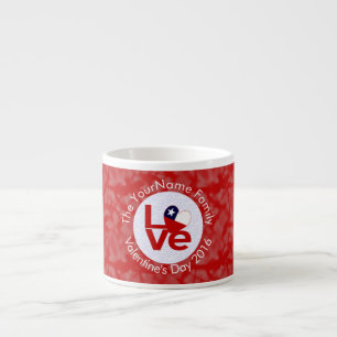 Tasse Expresso Drapeau Rouge du Chili AMOUR Personnalisé 