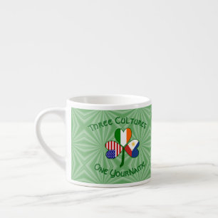 Tasse Expresso Drapeau Shamrock personnalisé Irlandais Philippin 