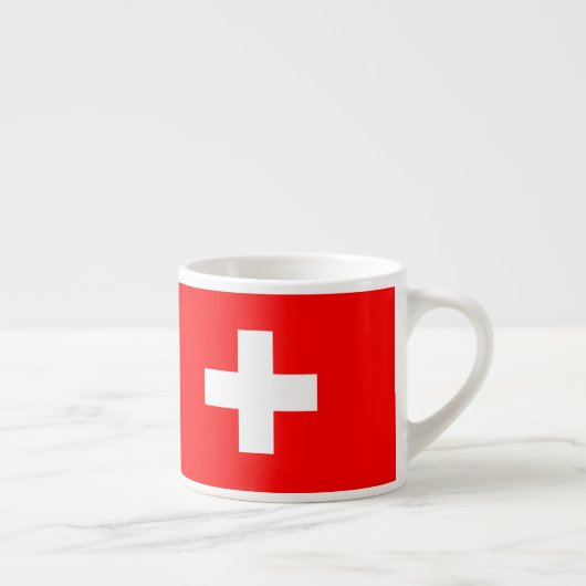 Tasse Expresso Drapeau Suisse Croix Rouge Blanche Patriotique (Droite)