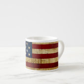 Tasse Expresso Drapeau USA / Grunge (Devant droit)