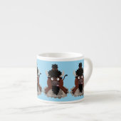 Tasse Expresso Drôle dessin animé de bison de buffle (Devant droit)