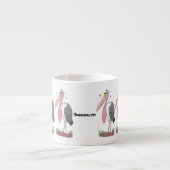 Tasse Expresso Drôle dessin animé de cigogne en marabou (Devant)