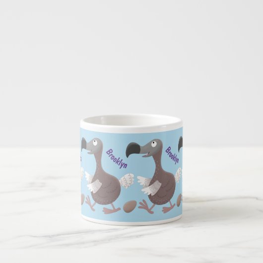Tasse Expresso Drôle dessin animé d'oiseau de dodo (Devant)