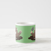 Tasse Expresso Drôle gopher de poche creusant dessin dessin de de (Devant)