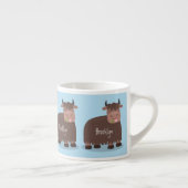 Tasse Expresso Drôle joyeux yak mangeant de l'herbe dessin d'illu (Droite)