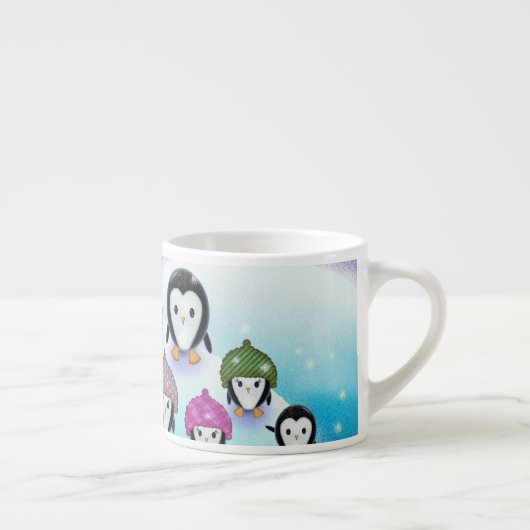 Tasse Expresso Drôle Petits Pingouins (Droite)