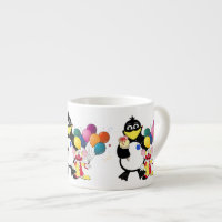 Drôle pingouin et dessin animé clown