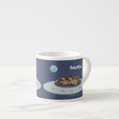 Tasse Expresso Drôle poule dans l'espace dessin animé (Devant droit)