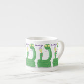 Tasse Expresso Drôle serpent vert avec caricature maraca (Devant droit)