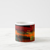 Tasse Expresso Eau Orange Rouge Bleu moderne Art Abstrait Motif (Devant)