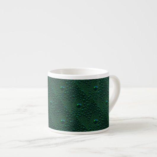Tasse Expresso Eau sur métal vert (Devant droit)