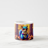 Tasse Expresso Écureuil bleu mignon avec lunettes (Devant)
