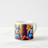 Tasse Expresso Écureuil bleu mignon avec lunettes (Devant droit)