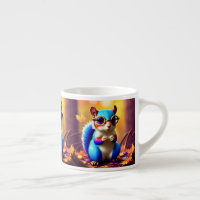 Écureuil bleu mignon avec lunettes