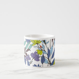 Tasse Expresso Élégance florale, Arrière - plan Vintage Abstrait.