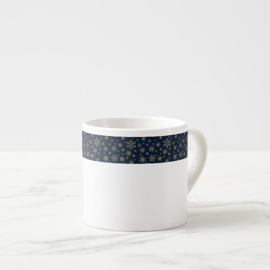 Tasse Expresso Elegant Gold Snowflake Winter Pattern (Devant droit)