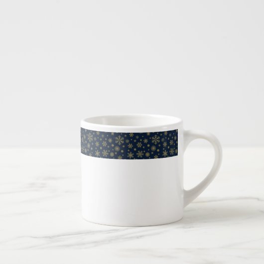 Tasse Expresso Elegant Gold Snowflake Winter Pattern (Droite)