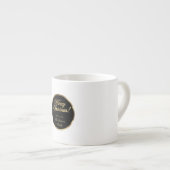 Tasse Expresso Élégant Script moderne Noir et Or Noël (Devant droit)