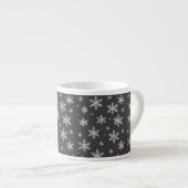 Tasse Expresso Elegant Silver Snowflake | Winter Holiday  (Devant droit)