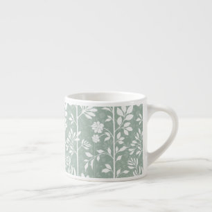 Tasse Expresso Élégantes silhouettes botaniques Art en vert sauge