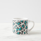 Tasse Expresso Empreinte de léopard Aqua, Gris, Blanc (Droite)