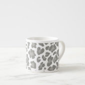 Tasse Expresso Empreinte de léopard blanc et gris (Devant droit)