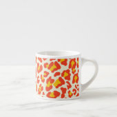 Tasse Expresso Empreinte de léopard Orange, Jaune, Blanc (Droite)