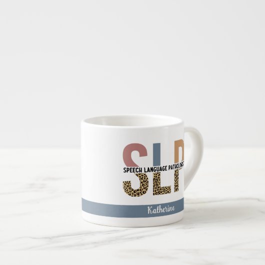 Tasse Expresso Empreinte de léopard Pathologiste de la parole per (Devant droit)