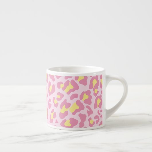 Tasse Expresso Empreinte de léopard rose et jaune (Droite)