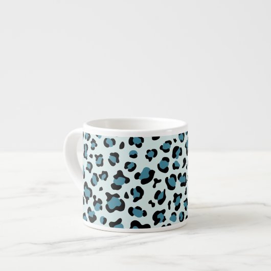 Tasse Expresso Empreinte de léopard, Spots de léopard, Leopard bl (Devant gauche)