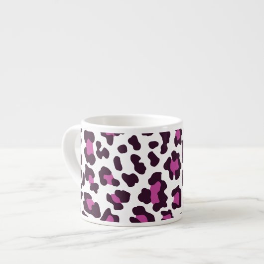 Tasse Expresso Empreinte de léopard violet (Devant gauche)