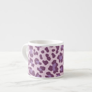 Tasse Expresso Empreinte de léopard violet et lavande