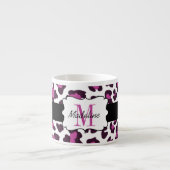Tasse Expresso Empreinte de léopard violet noir blanc Espresso Mu (Devant)