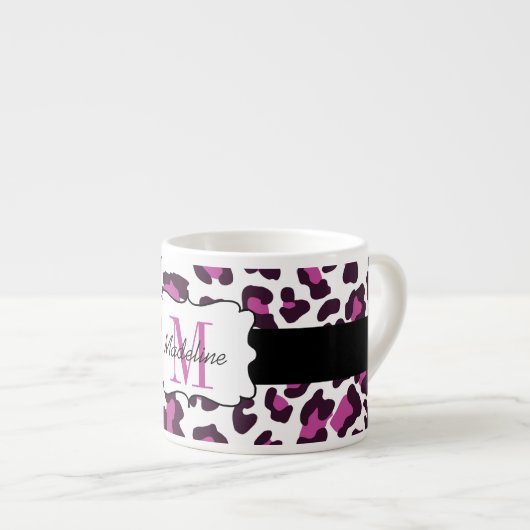 Tasse Expresso Empreinte de léopard violet noir blanc Espresso Mu (Devant droit)