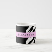 Tasse Expresso Empreinte de léopard, Zebra Print, Purple, Votre n (Devant)