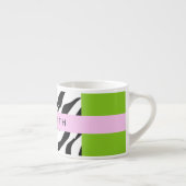 Tasse Expresso Empreinte de léopard, Zebra Print, Vert, Votre nom (Droite)