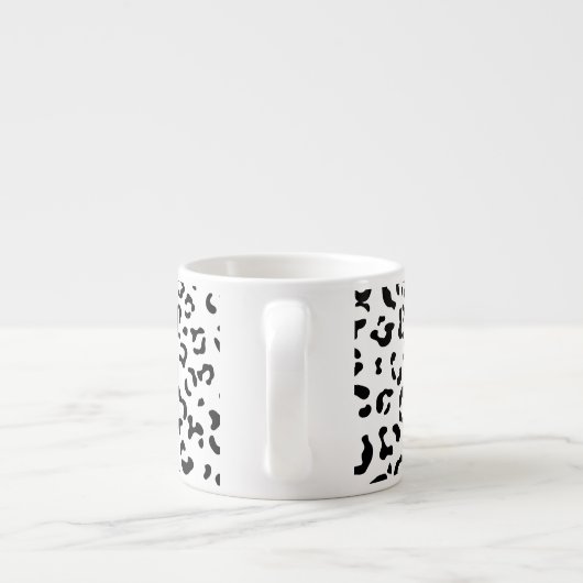 Tasse Expresso Empreinte de léopard, Zones Léopard, Noir Et Blanc (Dos)