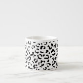 Tasse Expresso Empreinte de léopard, Zones Léopard, Noir Et Blanc (Devant)