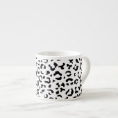 Tasse Expresso Empreinte de léopard, Zones Léopard, Noir Et Blanc (Devant droit)