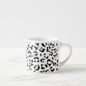 Tasse Expresso Empreinte de léopard, Zones Léopard, Noir Et Blanc (Droite)