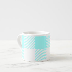 Tasse Expresso en vichy Motif de contrôle (bleu clair)