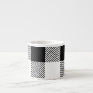Tasse Expresso en vichy vérifier le motif noir et blanc