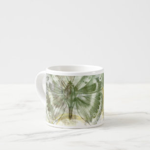 Tasse Expresso Encart vert de papillon avec la porte de